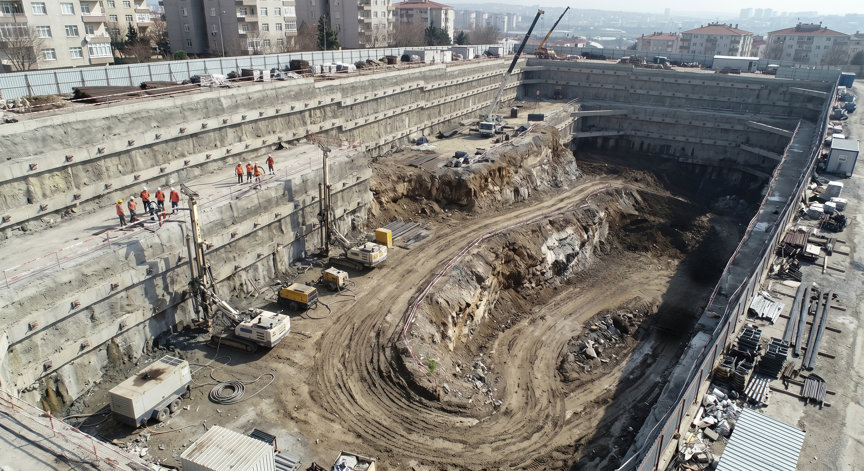 Bored pile retaining wall application